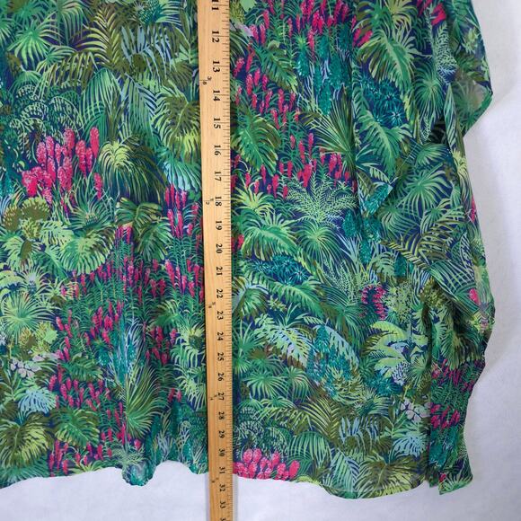 Show Me Your Mumu Swim Cover Top Womens S Green Tropical Semi Sheer Pullover - Picture 6 of 7